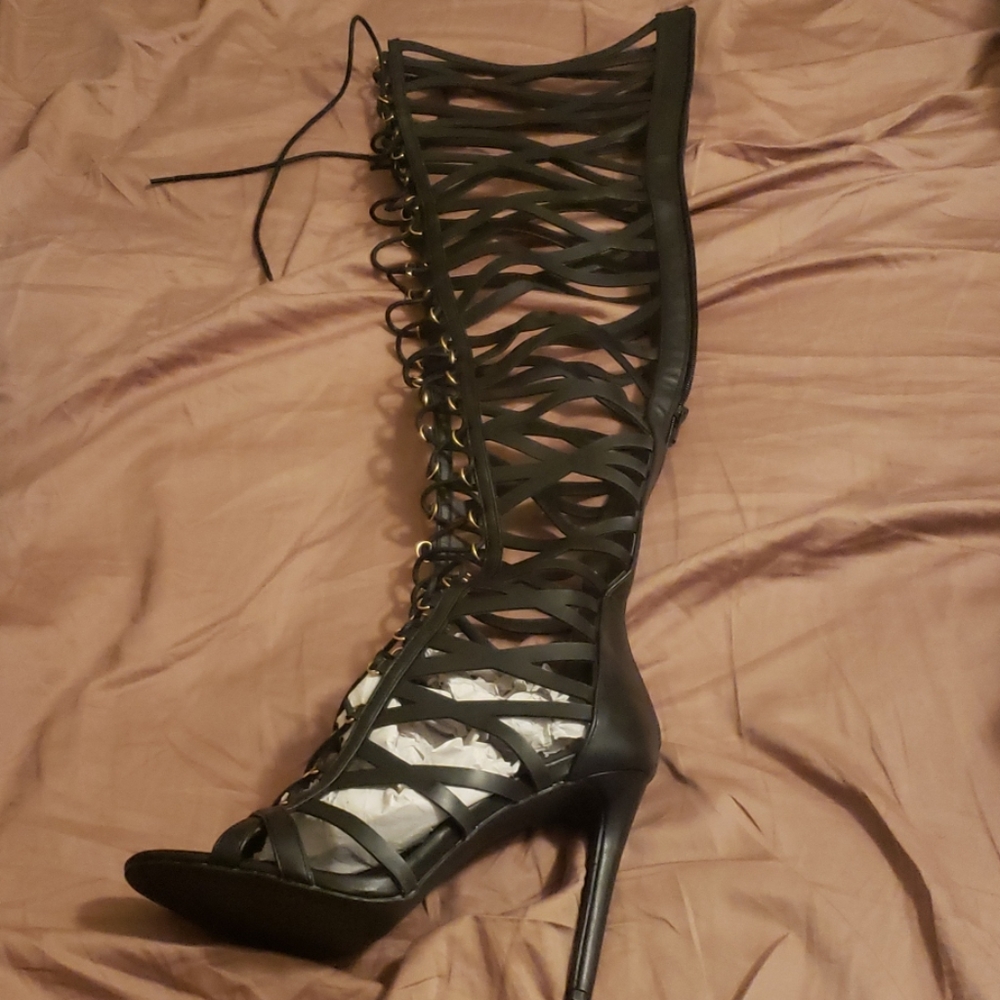 Liliana sexy lace up thigh high boots